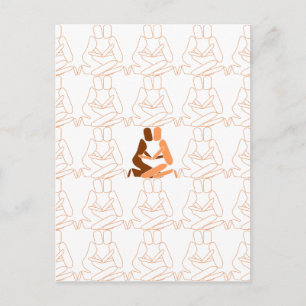 Abstract Love brown and tan outline Postcard