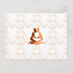 Abstract Love brown and tan outline Postcard
