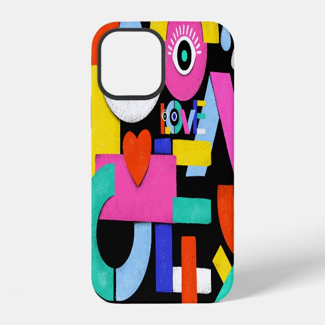 Abstract love, eyes: colourful pattern iPhone case (Back)