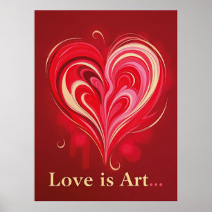 Abstract Love Heart Romantic Art Poster