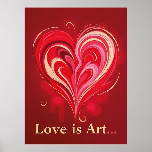 Abstract Love Heart Romantic Art Poster (Front)