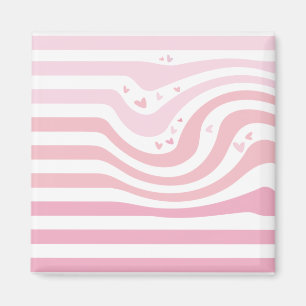abstract love hearts magnet