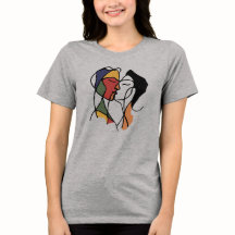 Abstract Love | Line Art Couple T-Shirt