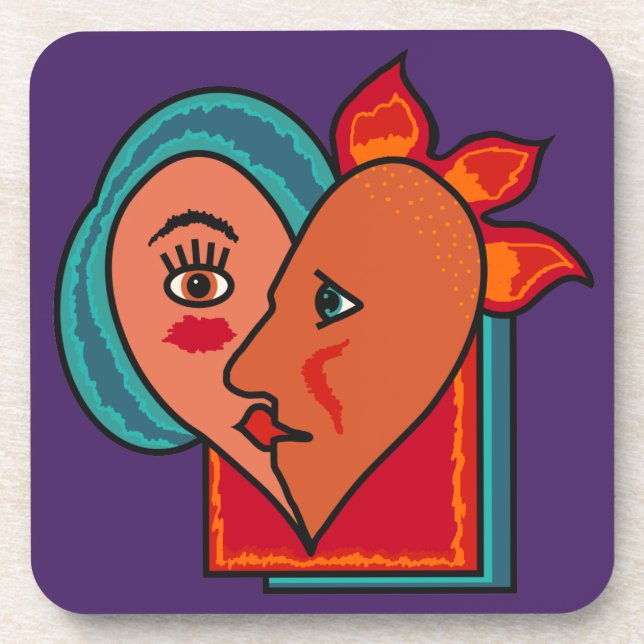 Abstract Lovers custom coasters (Front)