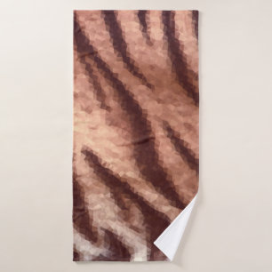 Abstract low poly animal tiger fur pattern. Nature Bath Towel
