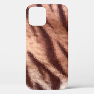 Abstract low poly animal tiger fur pattern. Nature iPhone 12 Case