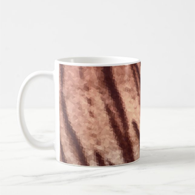 Abstract low poly animal tiger fur pattern. Nature Coffee Mug (Left)