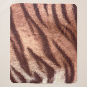 Abstract low poly animal tiger fur pattern. Nature Sherpa Blanket