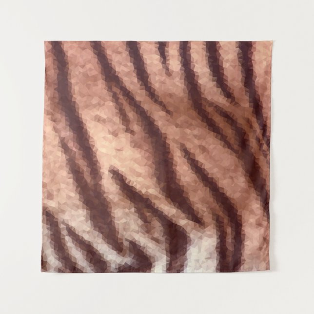 Abstract low poly animal tiger fur pattern. Nature Tapestry (Front)