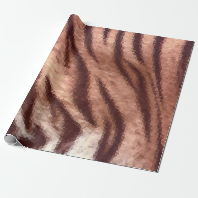 Abstract low poly animal tiger fur pattern. Nature Wrapping Paper (Unrolled)