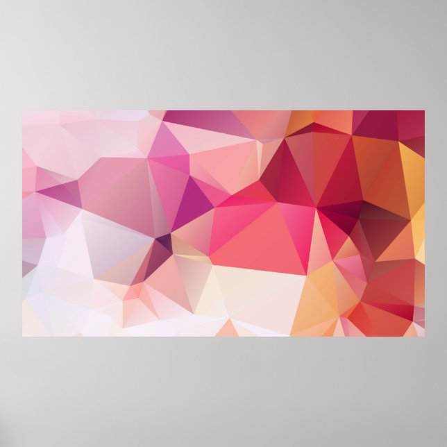 Abstract low poly background, geometry triangle, m poster (Front)