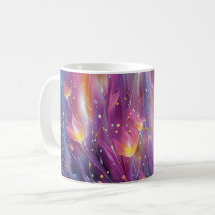 Abstract luminous floral explosion coffee mug
