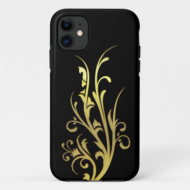 Abstract Luxury Faux Gold Flower Case-Mate iPhone Case (Back)