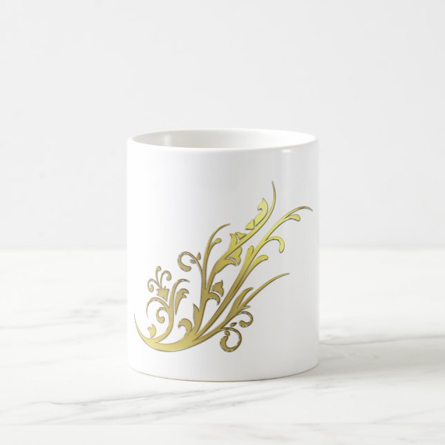 Abstract Luxury Faux Gold Flower Coffee Mug (Center)