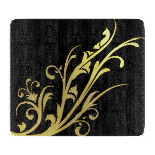 Abstract Luxury Faux Gold Flower Cutting Board