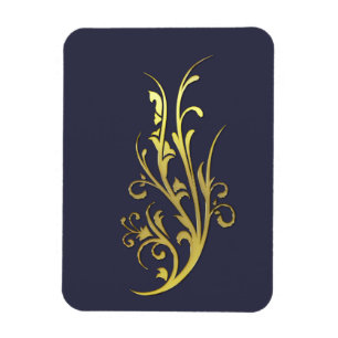 Abstract Luxury Faux Gold Flower Magnet