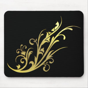 Abstract Luxury Faux Gold Flower Mouse Pad