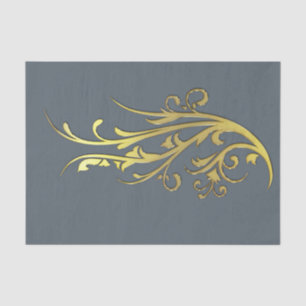 Abstract Luxury Faux Gold Flower Tissue Paper