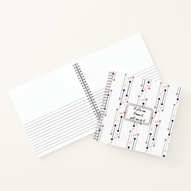 Abstract Luxury Geometric Fashion Pattern  Notebook (Inside)