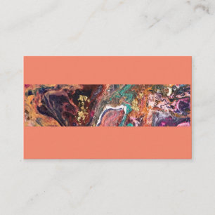 Abstract magic flowers pink gold Business Card