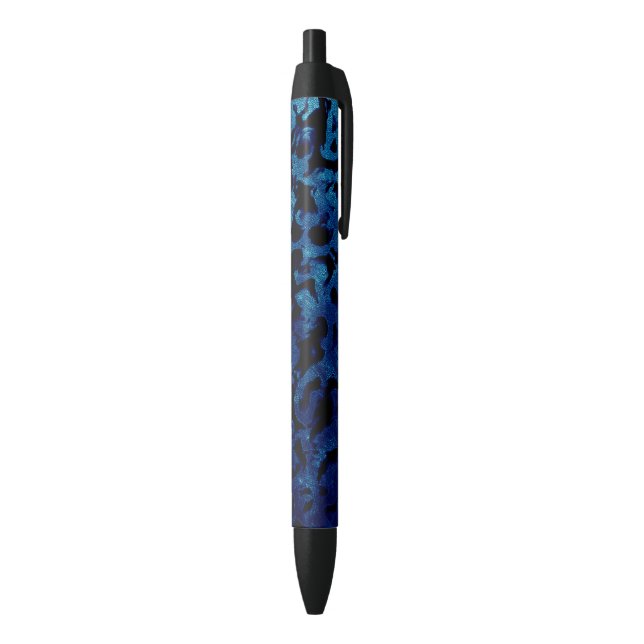 Abstract Magic - Navy Blue Grunge Black Ink Pen (Bottom (Vertical))