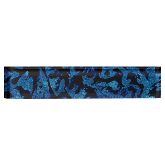 Abstract Magic - Navy Blue Grunge Black Nameplate (Front)