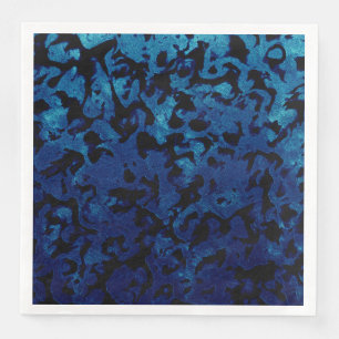 Abstract Magic - Navy Blue Grunge Black Napkin