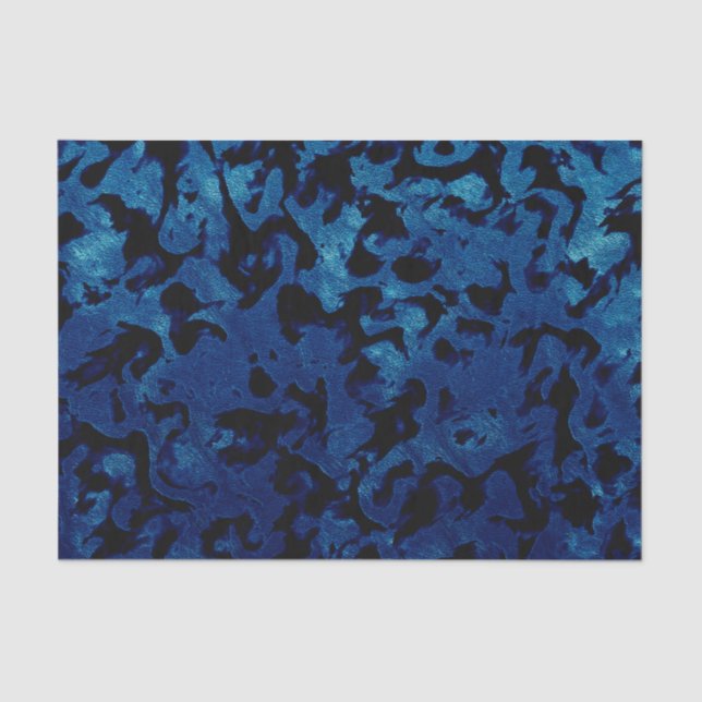 Abstract Magic - Navy Blue Grunge Black Tissue Paper (Front)