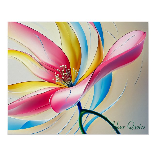 Abstract Magnolia Watercolor Bloom Poster (Front)