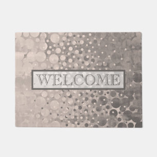 Abstract Mallow Grey Bubbles Welcome Doormat