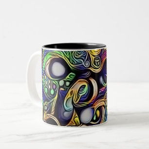 Abstract man portrait Two-Tone coffee mug