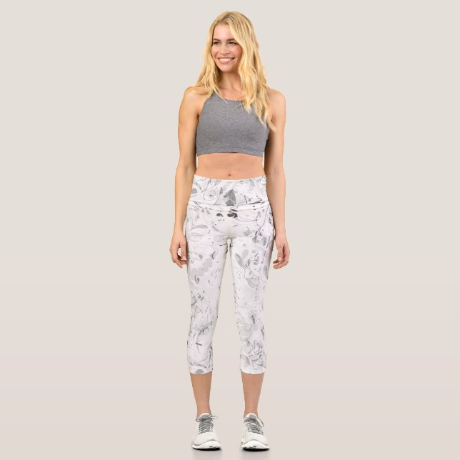 Abstract Mandala 4 Capri Leggings (Front)