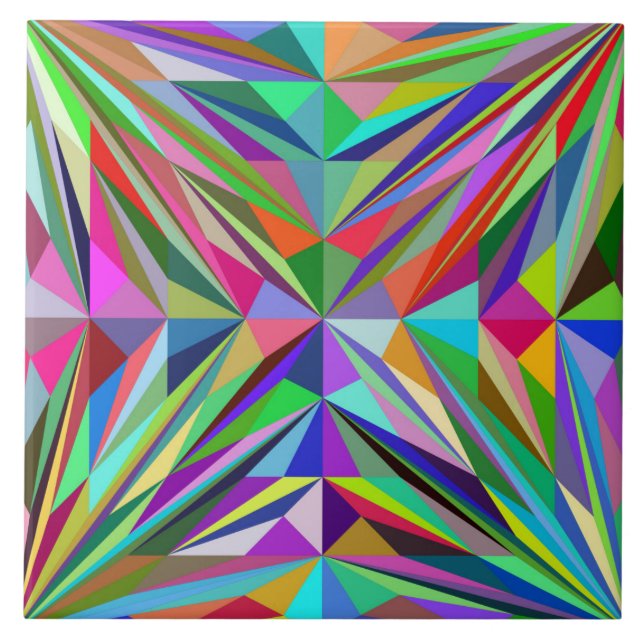 Abstract Mandala Ceramic Tile (Front)