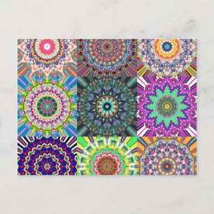 Abstract Mandala Collage Postcard