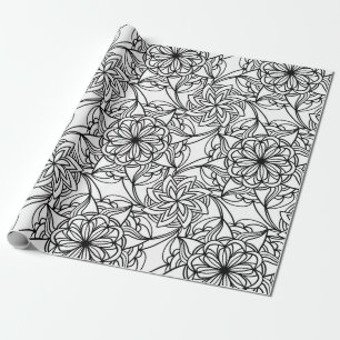 Abstract Mandala Colouring Name Ready to Colour Wr Wrapping Paper