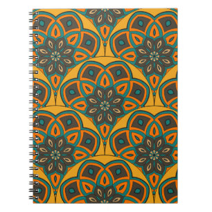 Abstract mandala fish scale seamless pattern. Orna Notebook