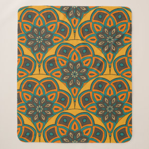 Abstract mandala fish scale seamless pattern. Orna Sherpa Blanket