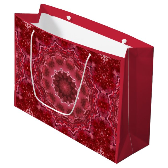 Abstract, mandala, kaleidoscope large gift bag (Front Angled)