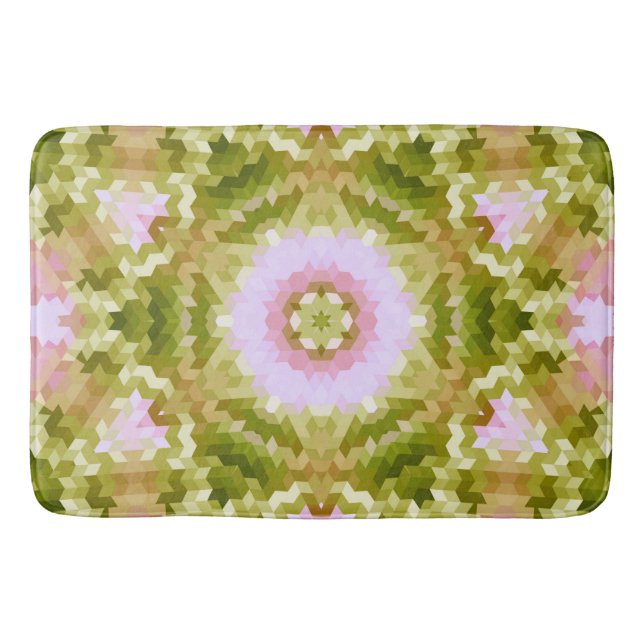 Abstract mandala kaleidoscope round circle shapes bath mat (Front)