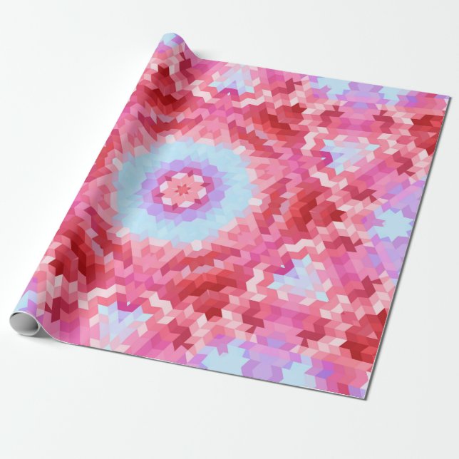Abstract mandala kaleidoscope round circle shapes wrapping paper (Unrolled)