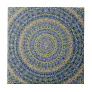 Abstract mandala round seamless pattern kaleidosco ceramic tile