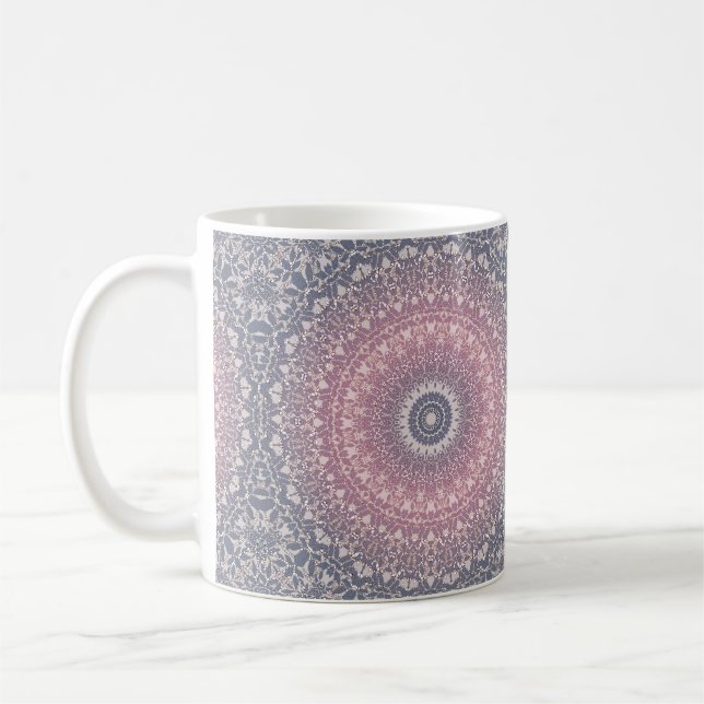 Abstract mandala round seamless pattern kaleidosco coffee mug (Left)