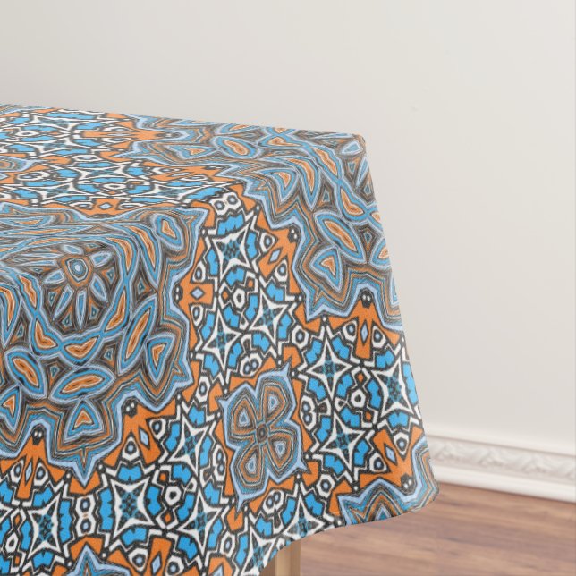 Abstract mandala round seamless pattern kaleidosco tablecloth (In Situ)
