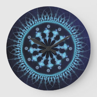 Abstract mandala wheel large clock