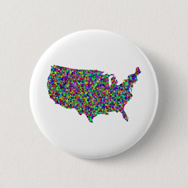 Abstract Map of America 6 Cm Round Badge (Front)