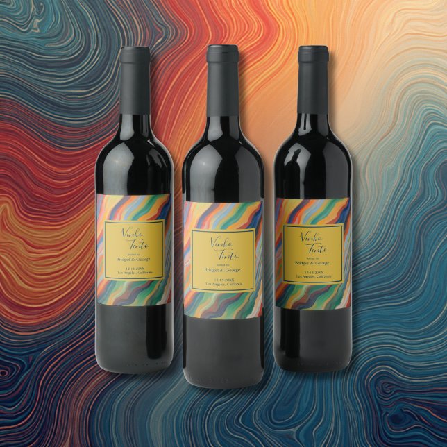 abstract marble african destination wedding wine label (Creator Uploaded)