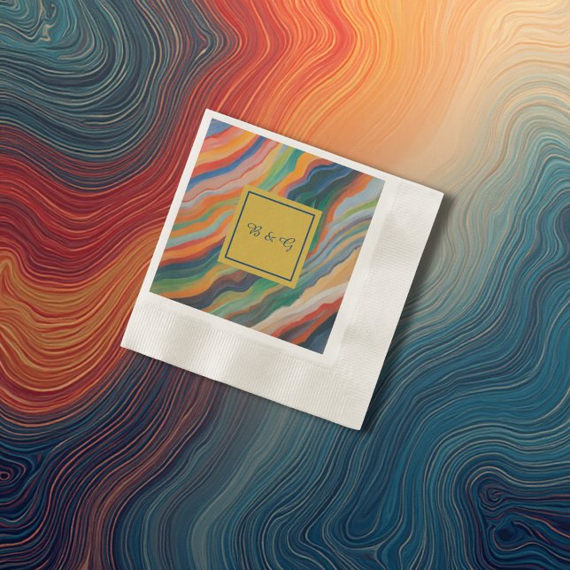 abstract marble african monogram wedding napkin (Creator Uploaded)