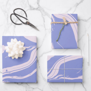 Abstract Marble Art in Lavender and Blush Pink Wrapping Paper Sheet