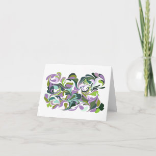 Abstract Marble Art Purple and Green Card