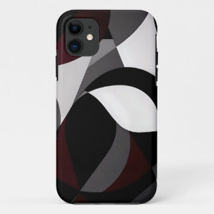 Abstract Marble Black White And Red iPhone 11 Case